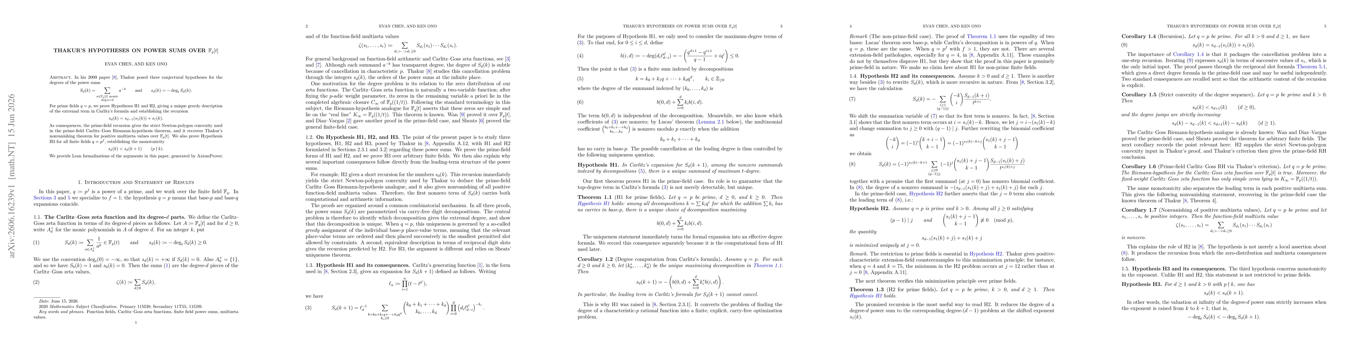 Thumbnail for Thakur's hypotheses on power sums of $\mathbb{F}_q[t]$