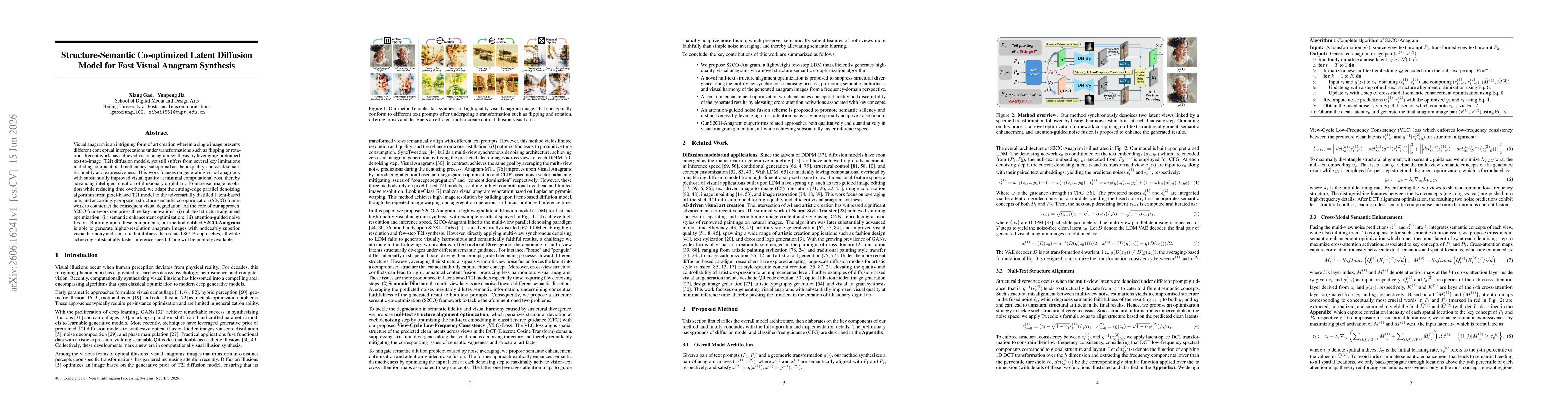 Thumbnail for Structure-Semantic Co-optimized Latent Diffusion Model for Fast Visual Anagram Synthesis