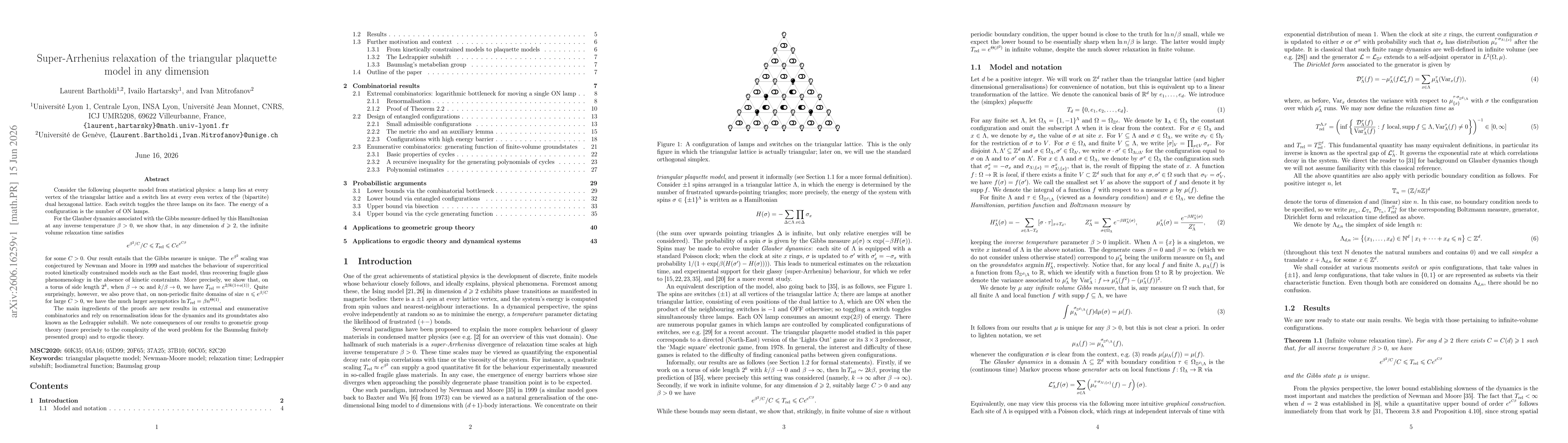 Thumbnail for Super-Arrhenius relaxation of the triangular plaquette model in any dimension