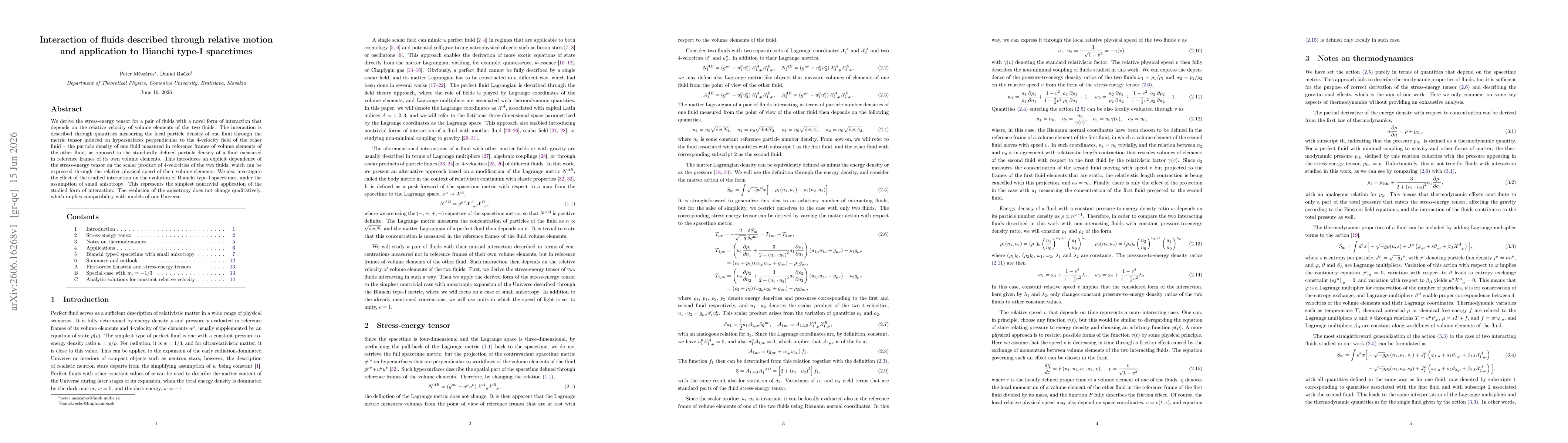Thumbnail for Interaction of fluids described through relative motion and application to Bianchi type-I spacetimes