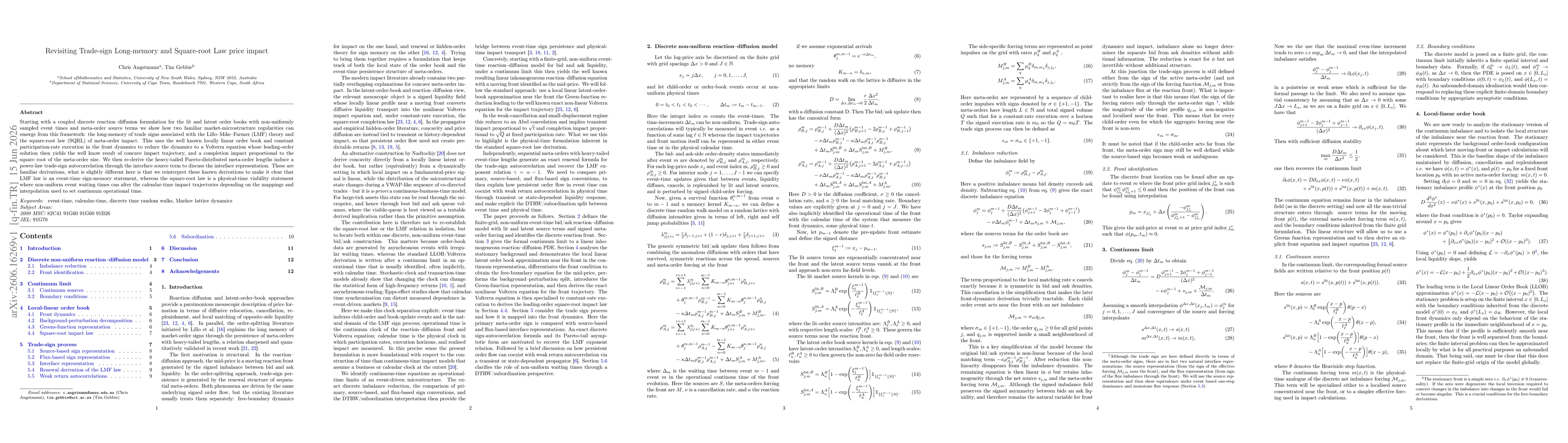 Thumbnail for Revisiting Trade-sign Long-memory and Square-root Law price impact