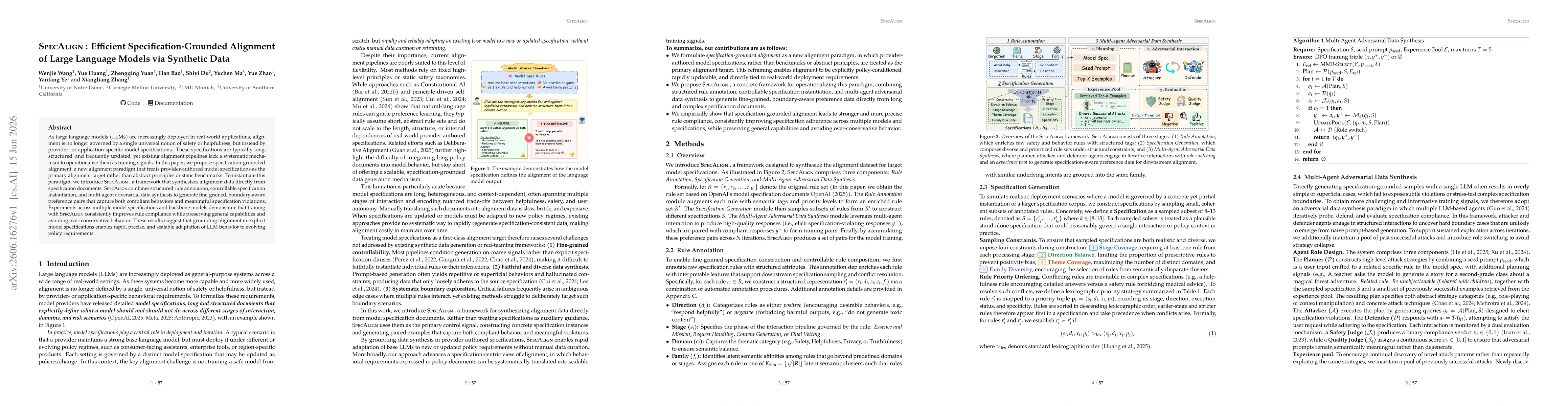 Thumbnail for SpecAlign: Efficient Specification-Grounded Alignment of Large Language Models via Synthetic Data