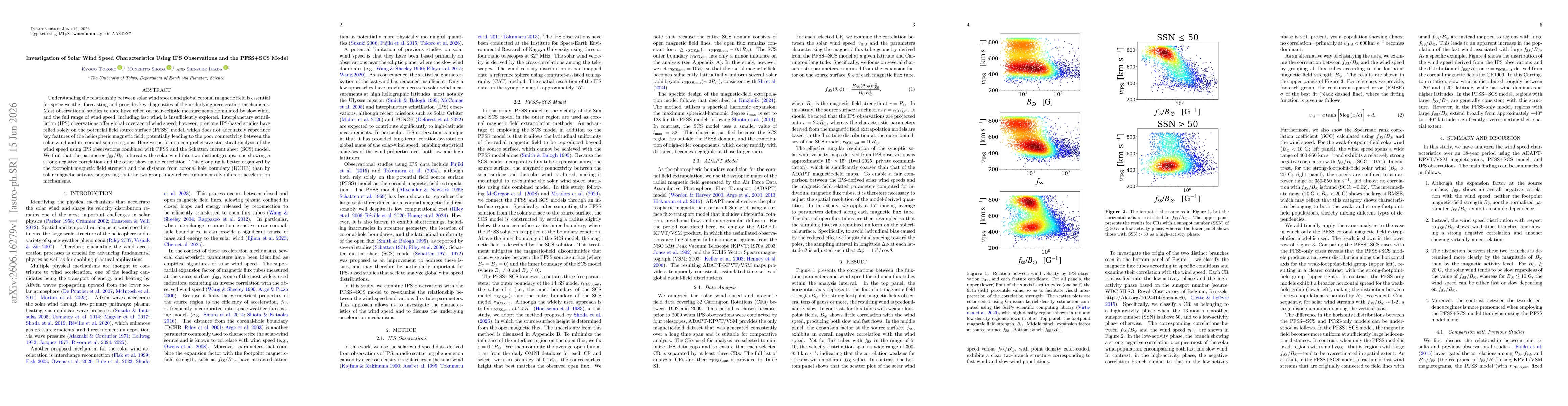 Thumbnail for Investigation of Solar Wind Speed Characteristics Using IPS Observations and the PFSS+SCS Model