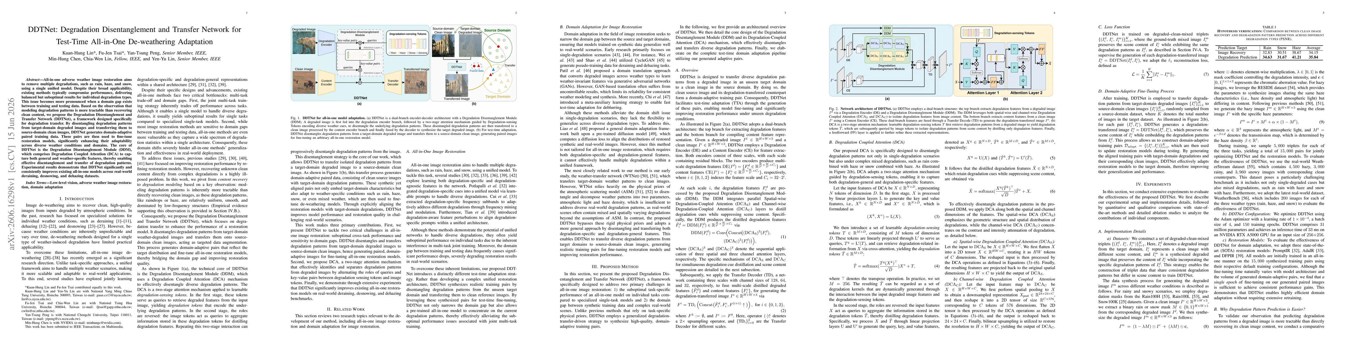 Thumbnail for DDTNet: Degradation Disentanglement and Transfer Network for Test-Time All-in-One De-weathering Adaptation