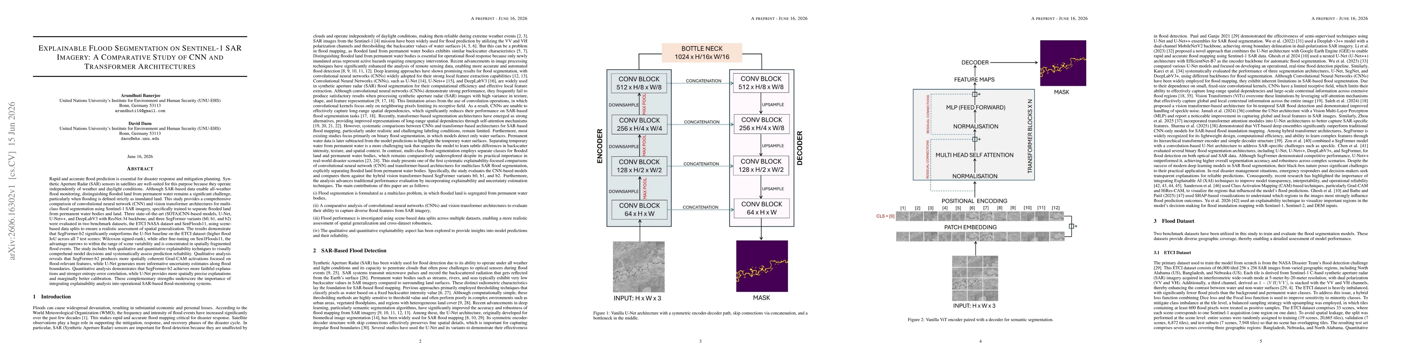 Thumbnail for Explainable Flood Segmentation on Sentinel-1 SAR Imagery: A Comparative Study of CNN and Transformer Architectures