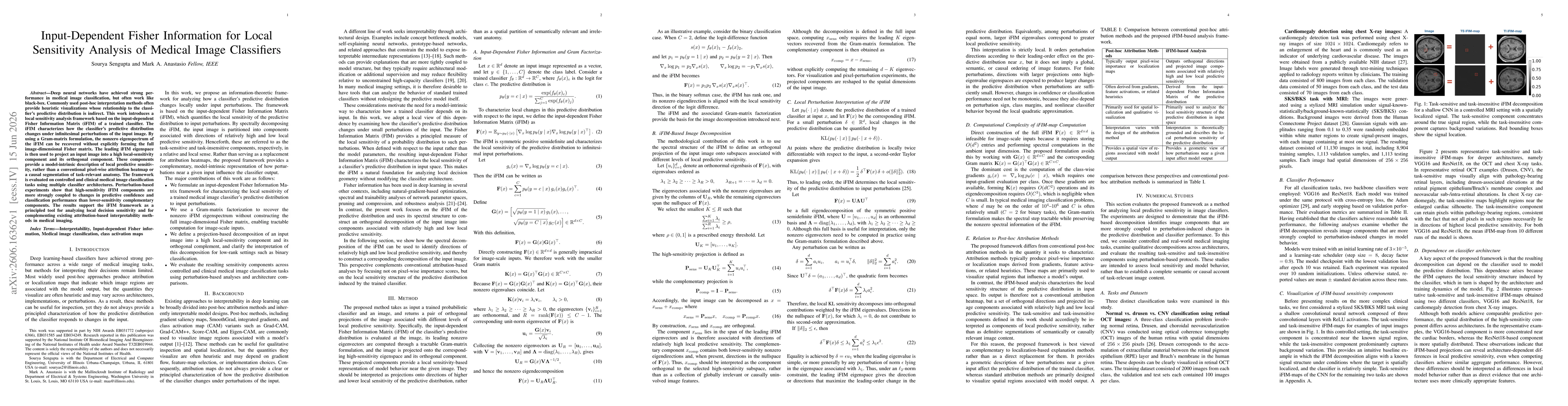 Thumbnail for Input-Dependent Fisher Information for Local Sensitivity Analysis of Medical Image Classifiers