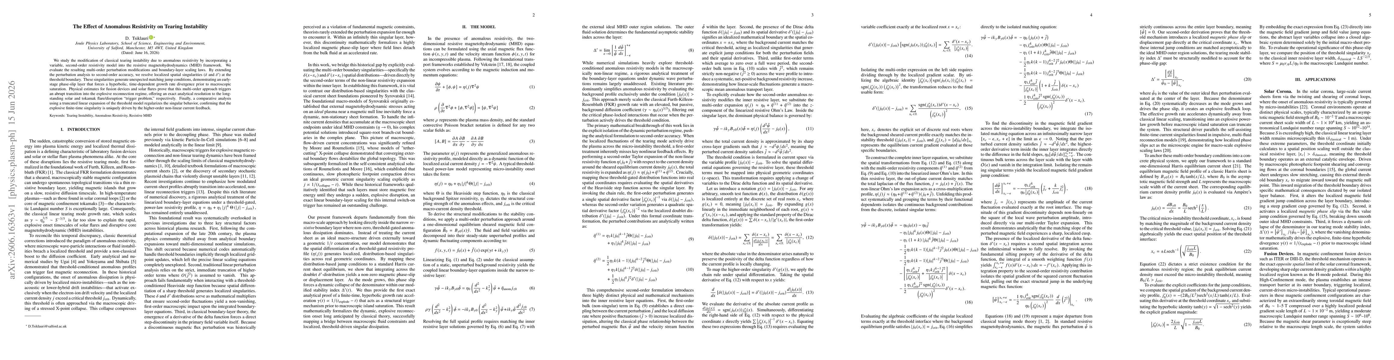 Thumbnail for The Effect of Anomalous Resistivity on Tearing Instability