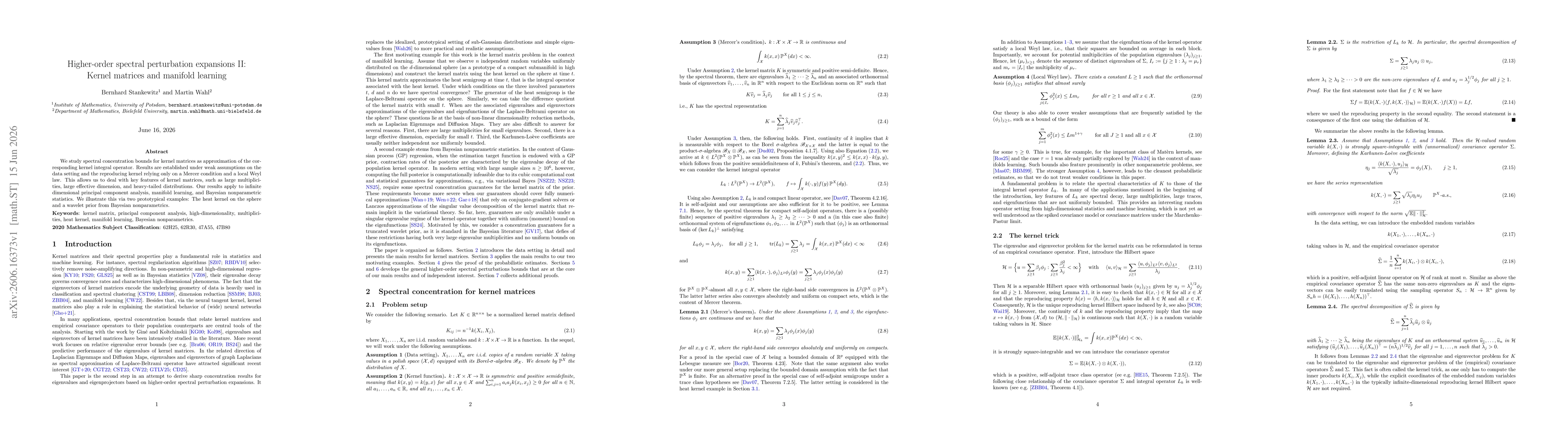 Thumbnail for Higher-order spectral perturbation expansions II: Kernel matrices and manifold learning