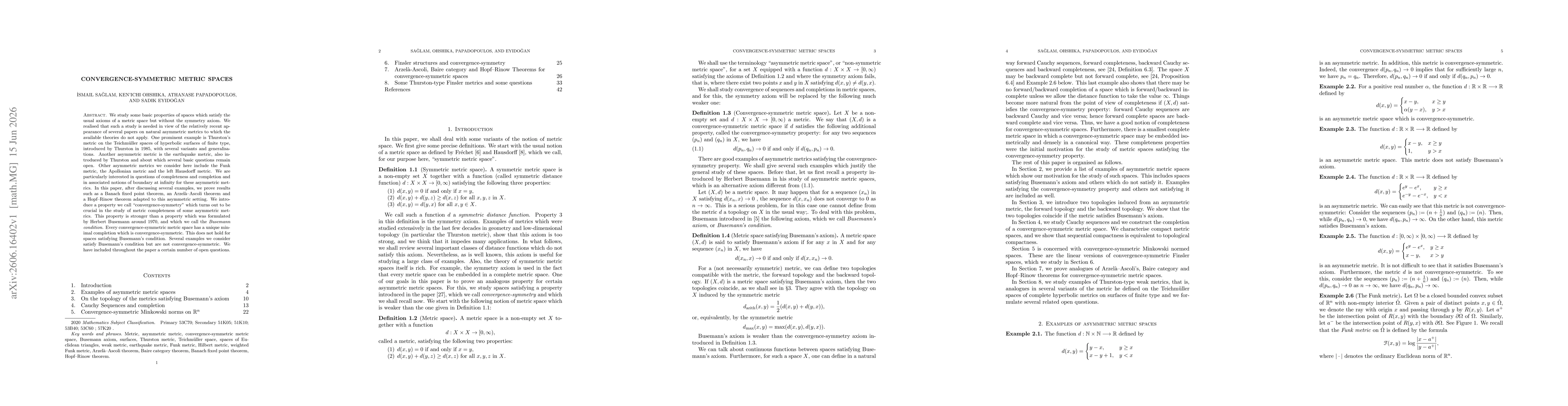 Thumbnail for Convergence-Symmetric Metric Spaces