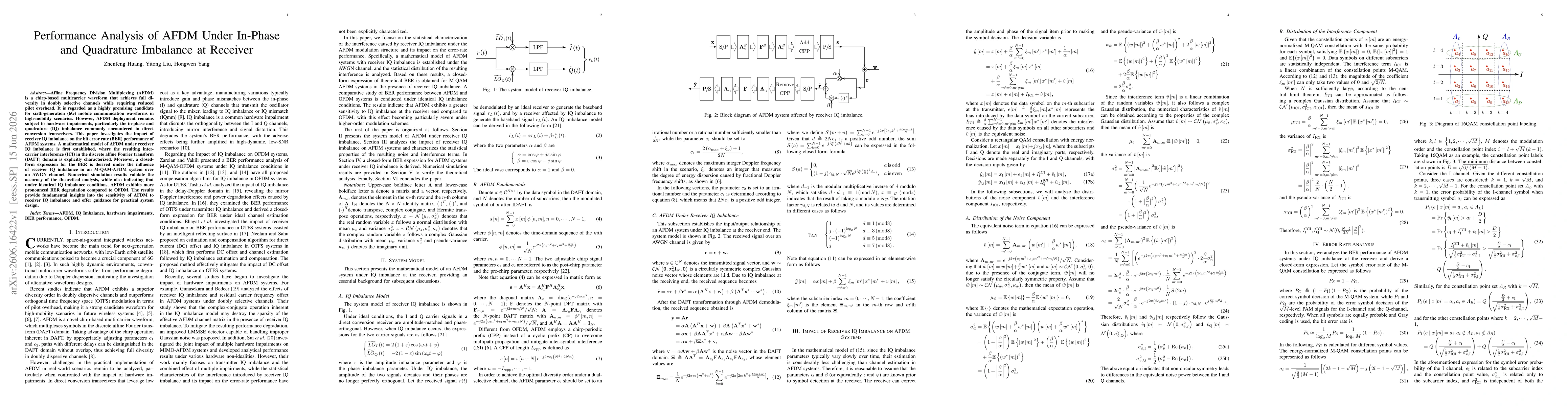 Thumbnail for Performance Analysis of AFDM Under In-Phase and Quadrature Imbalance at Receiver