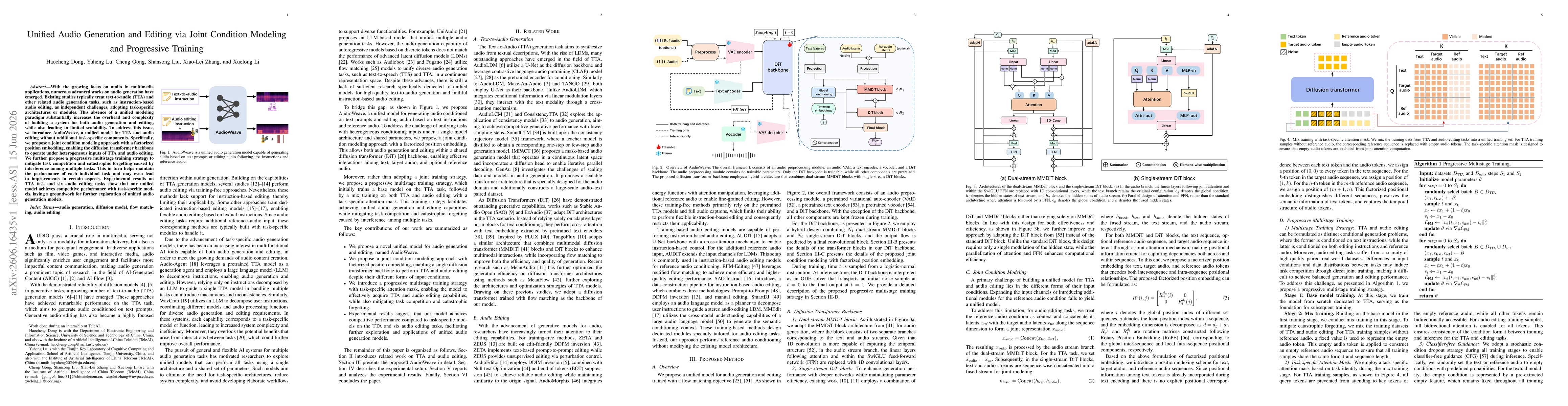 Thumbnail for Unified Audio Generation and Editing via Joint Condition Modeling and Progressive Training