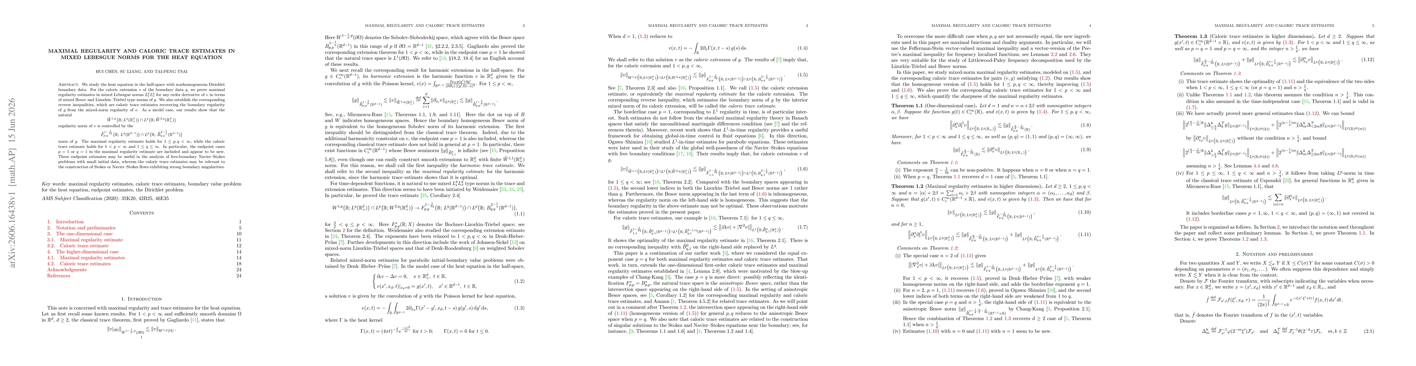 Thumbnail for Maximal regularity and caloric trace estimates in mixed Lebesgue norms for the heat equation