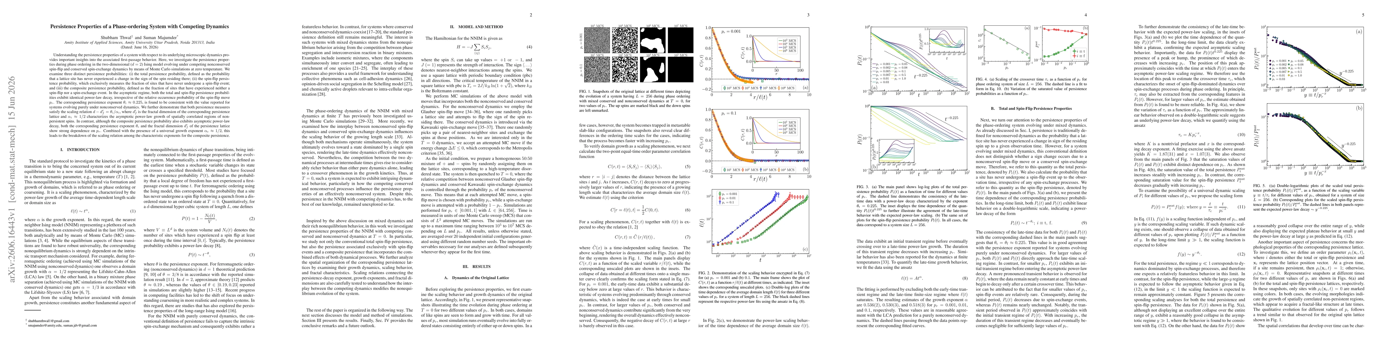 Thumbnail for Persistence Properties of a Phase-ordering System with Competing Dynamics