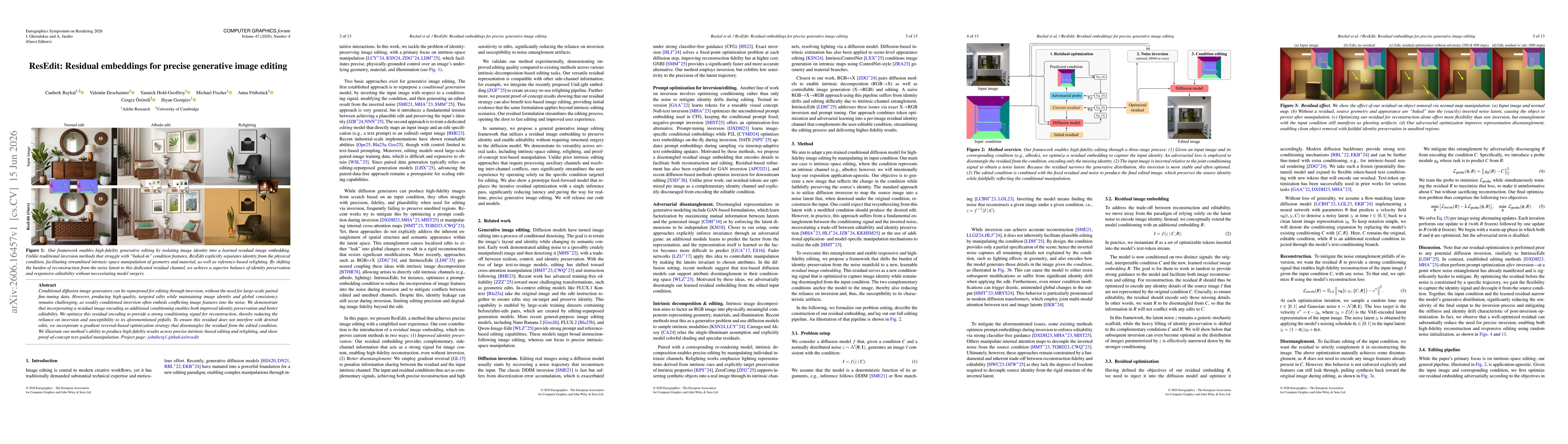 Thumbnail for ResEdit: Residual embeddings for precise generative image editing
