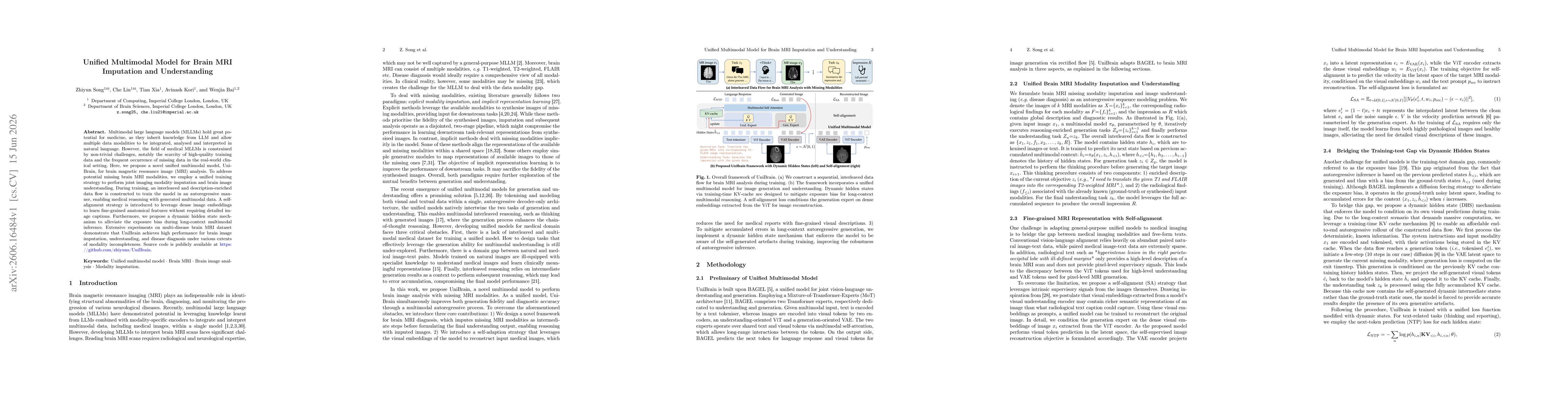Thumbnail for Unified Multimodal Model for Brain MRI Imputation and Understanding