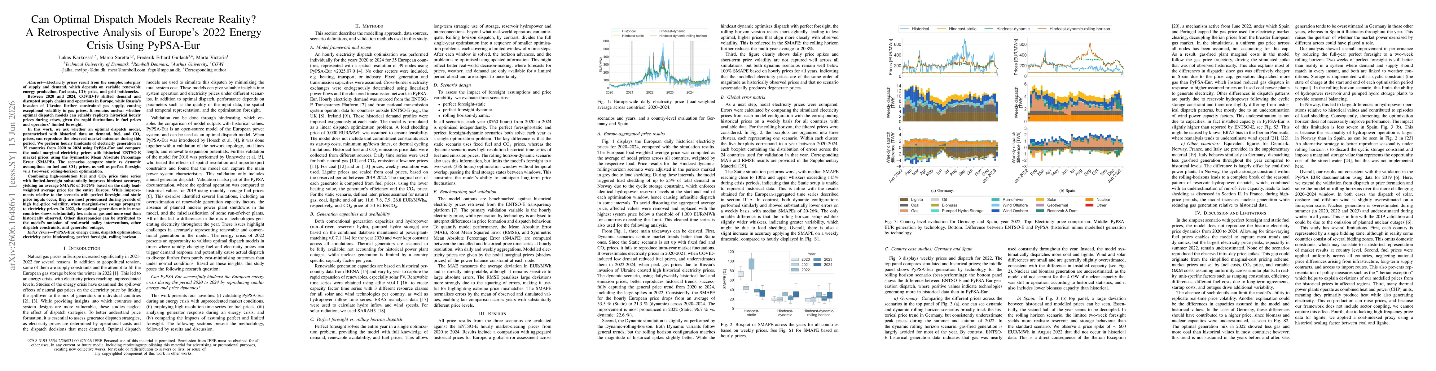 Thumbnail for Can Optimal Dispatch Models Recreate Reality? A Retrospective Analysis of Europe's 2022 Energy Crisis Using PyPSA-Eur