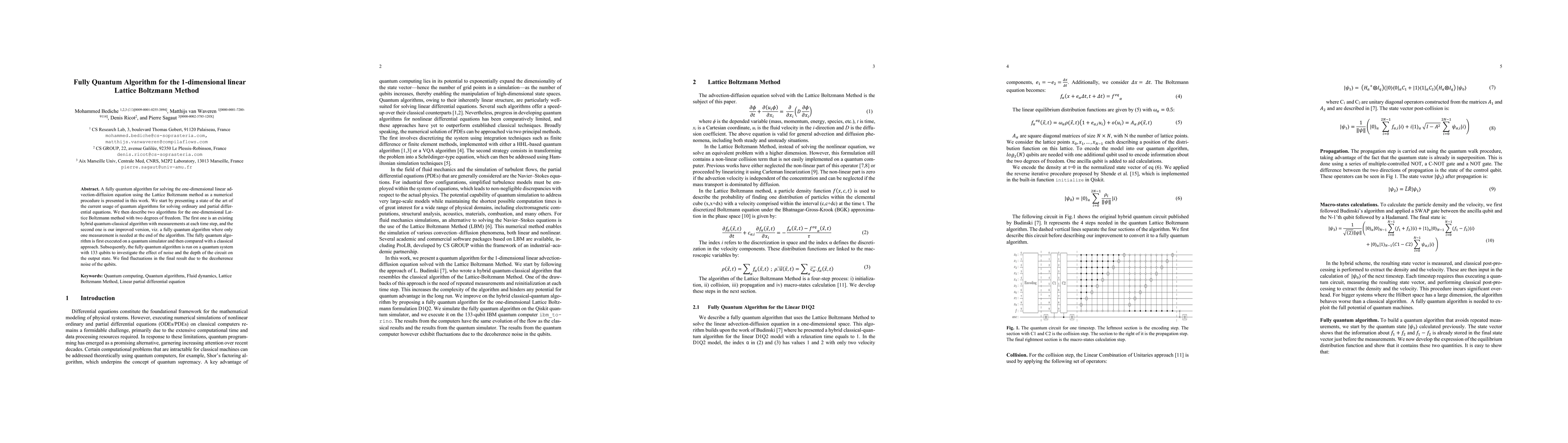 Thumbnail for Fully Quantum Algorithm for the 1-dimensional linear Lattice Boltzmann Method