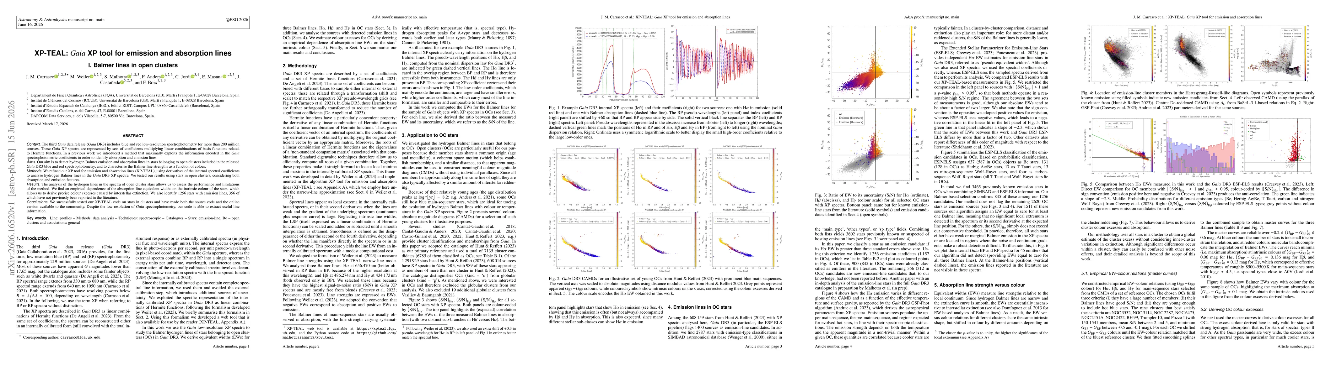 Thumbnail for XP-TEAL: Gaia XP tool for emission and absorption lines. I. Balmer lines in open clusters