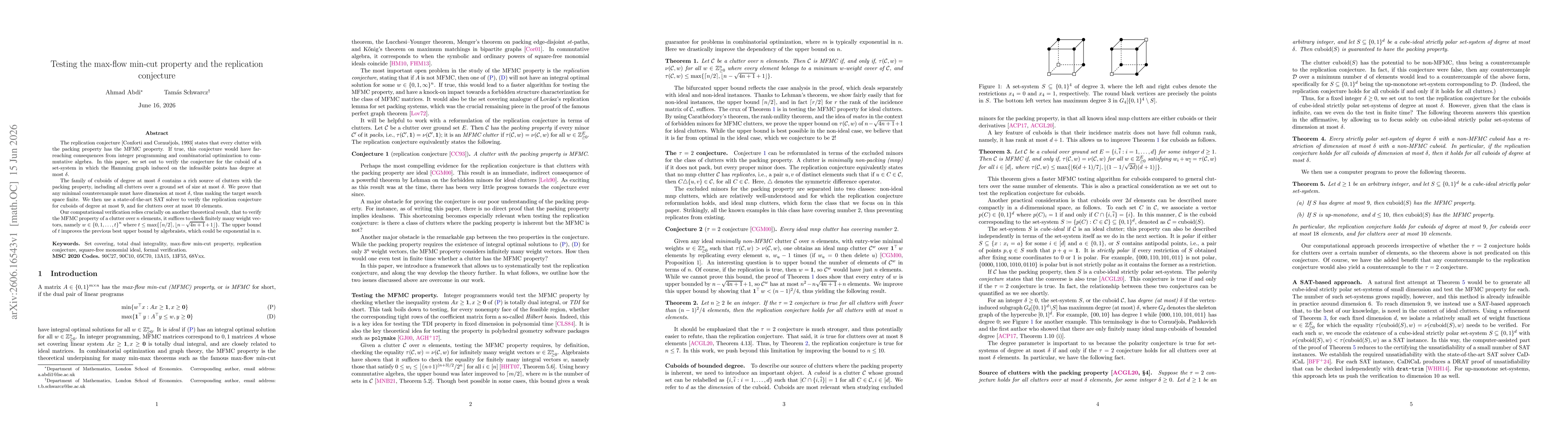 Thumbnail for Testing the max-flow min-cut property and the replication conjecture