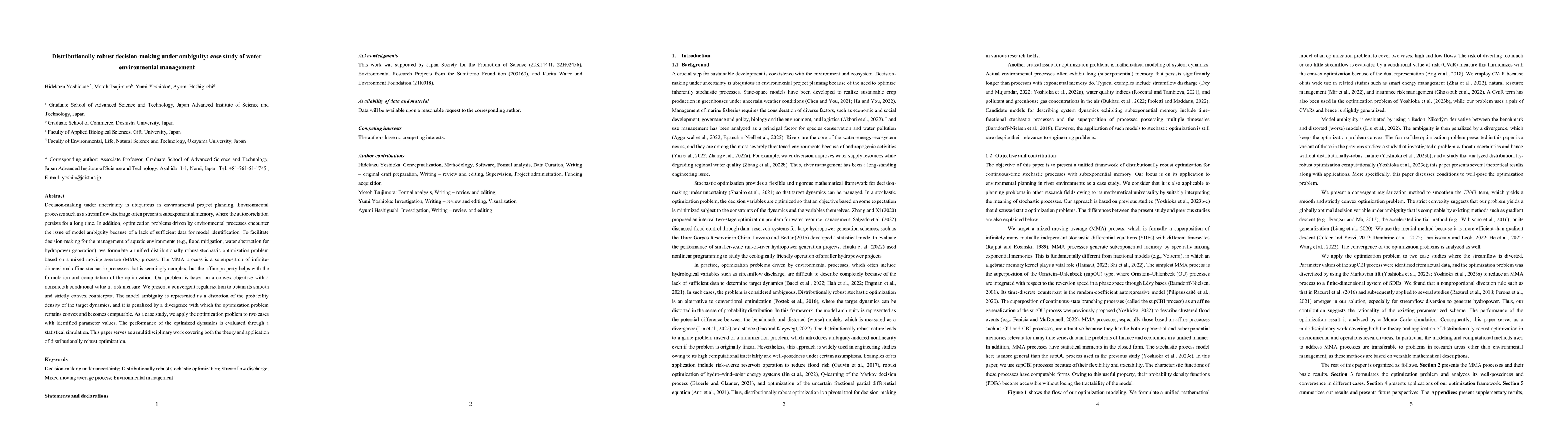Thumbnail for Distributionally robust decision-making under ambiguity: case study of water environmental management