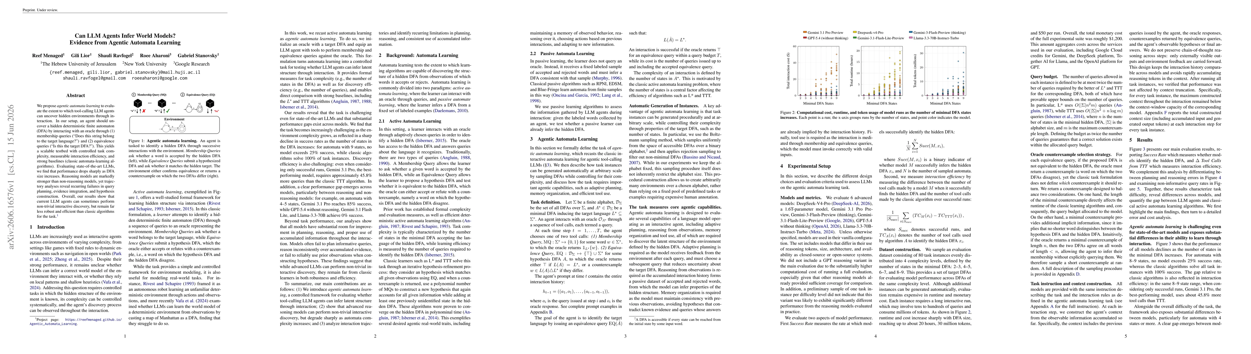 Thumbnail for Can LLM Agents Infer World Models? Evidence from Agentic Automata Learning