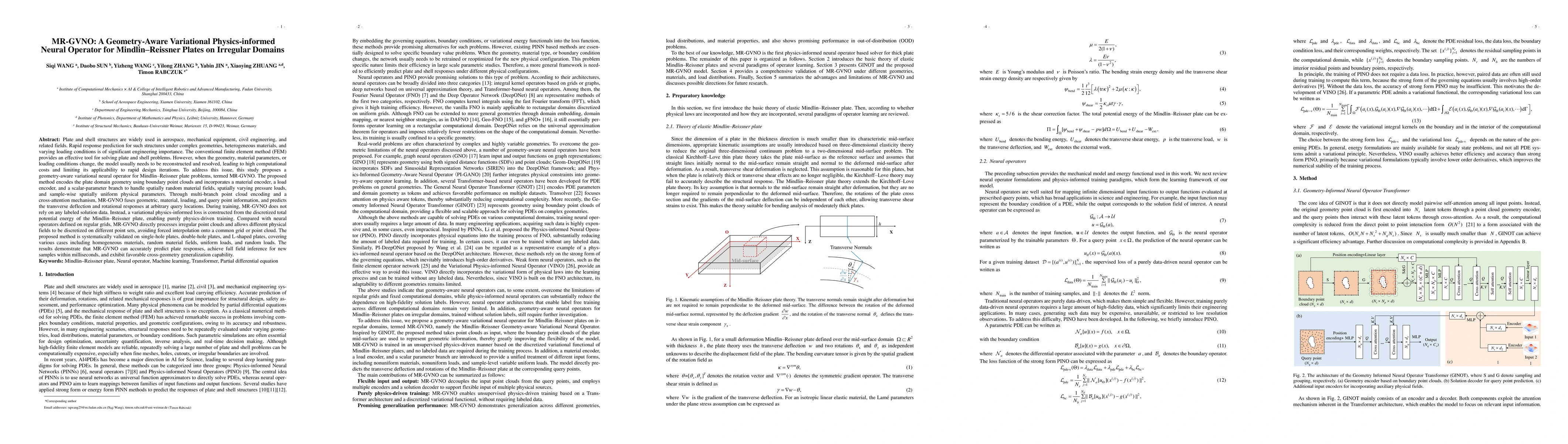 Thumbnail for MR-GVNO: A Geometry-Aware Variational Physics-Informed Neural Operator for Mindlin-Reissner Plates on Irregular Domains