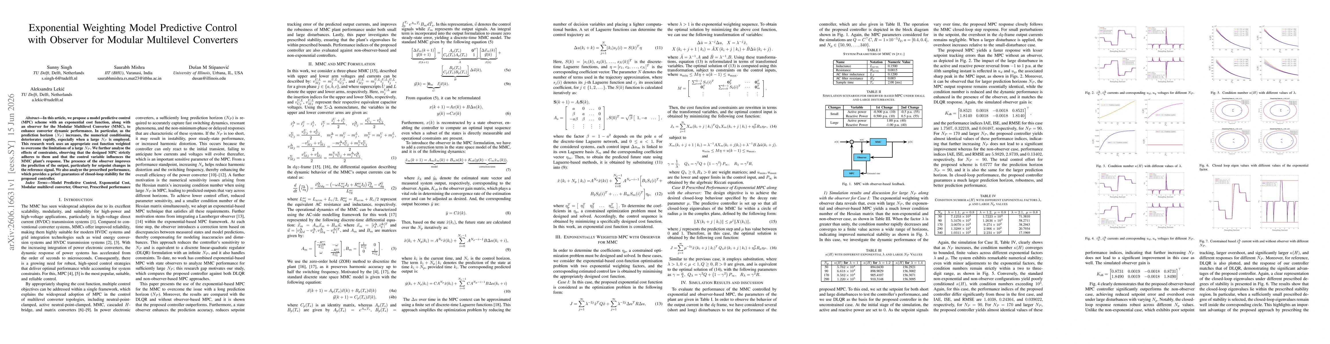Thumbnail for Exponential Weighting Model Predictive Control with Observer for Modular Multilevel Converters