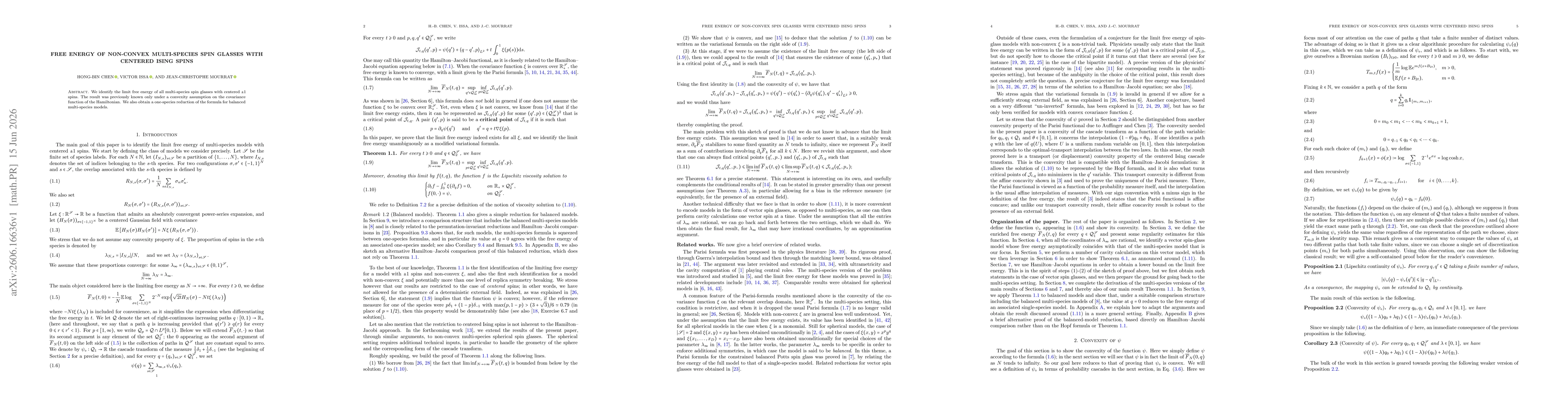 Thumbnail for Free energy of non-convex multi-species spin glasses with centered Ising spins