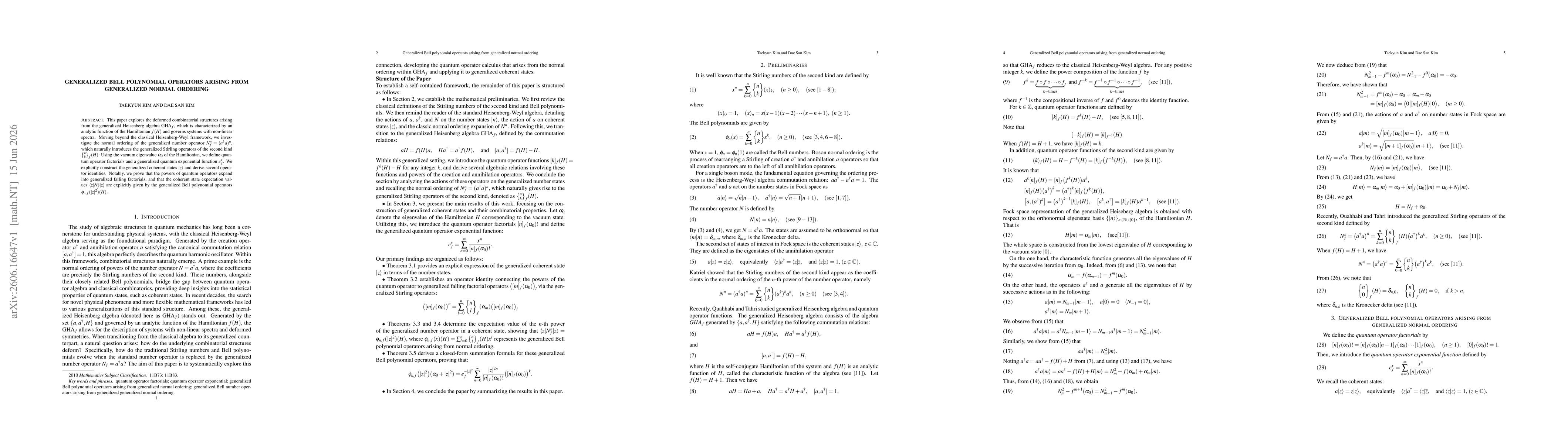 Thumbnail for Generalized Bell polynomial operators arising from generalized normal ordering