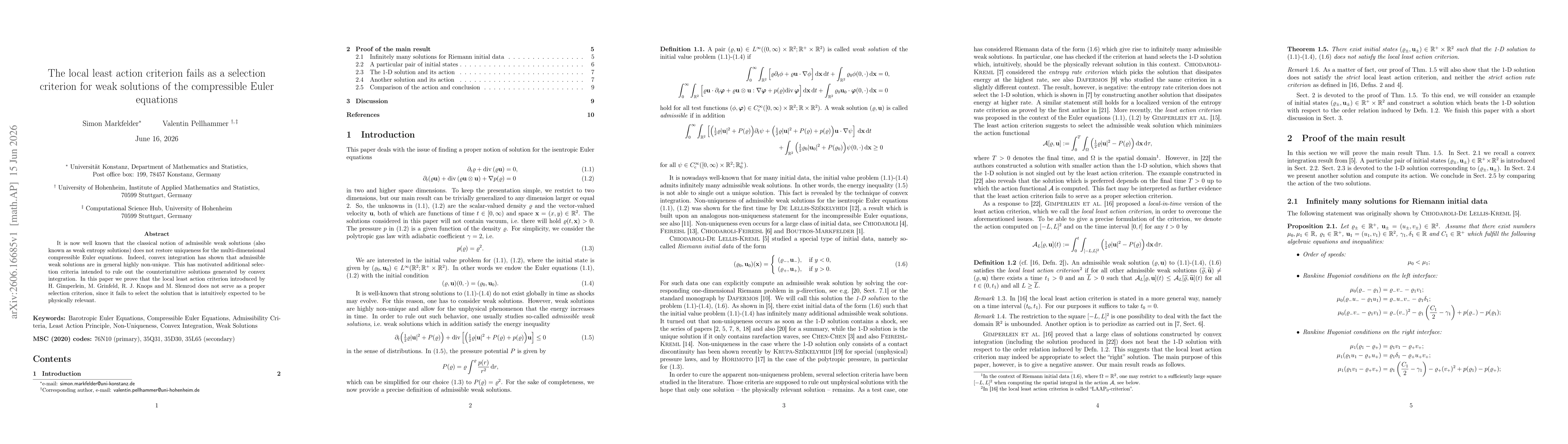 Thumbnail for The local least action criterion fails as a selection criterion for weak solutions of the compressible Euler equations