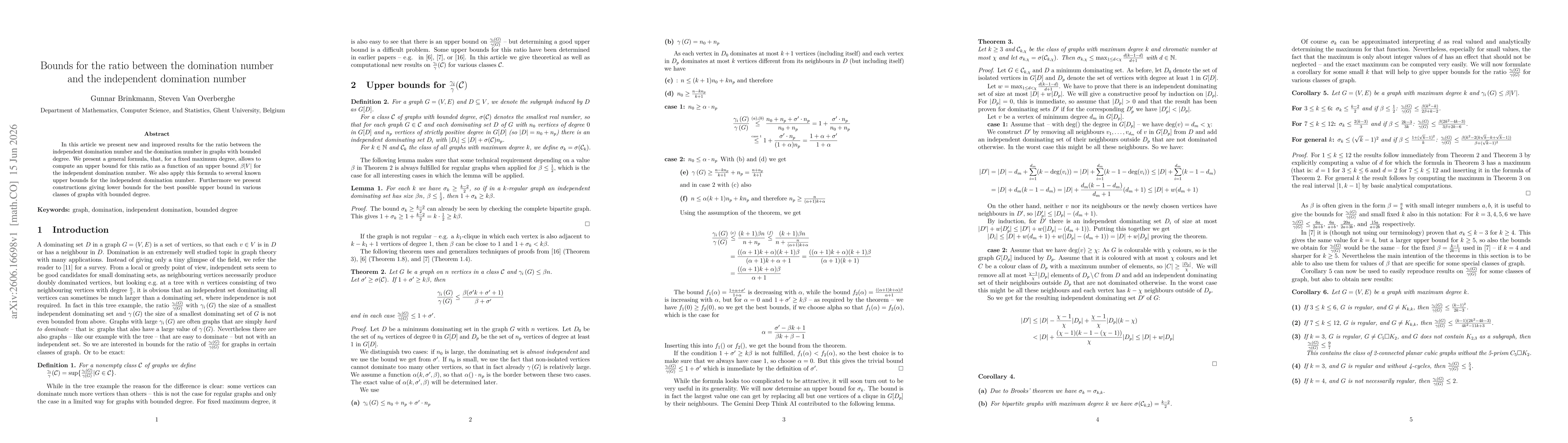Thumbnail for Bounds for the ratio between the domination number and the independent domination number
