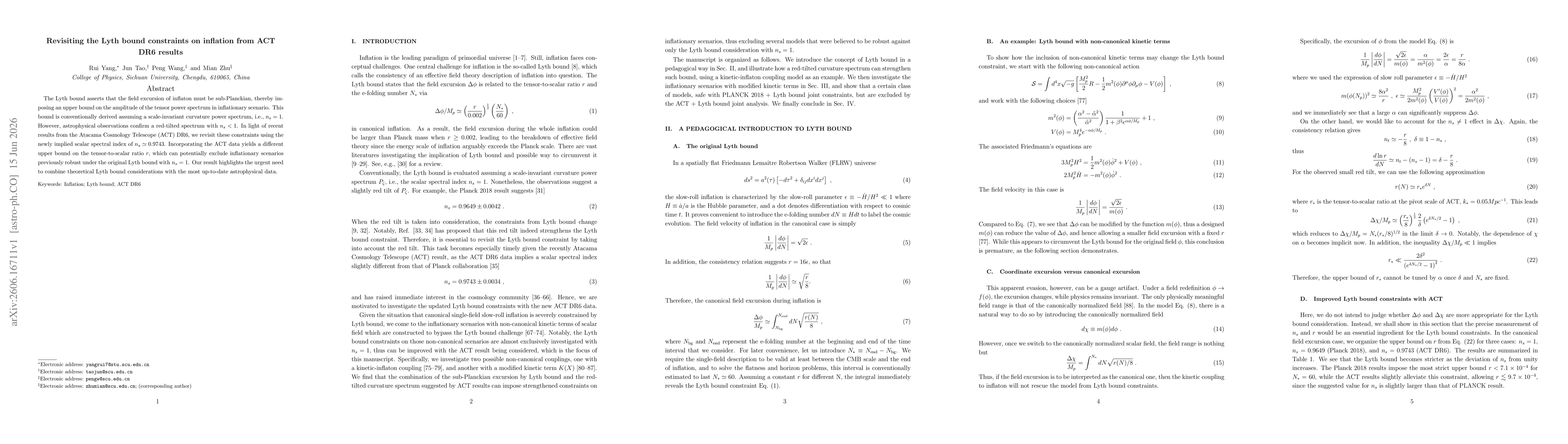 Thumbnail for Revisiting the Lyth bound constraints on inflation from ACT DR6 results
