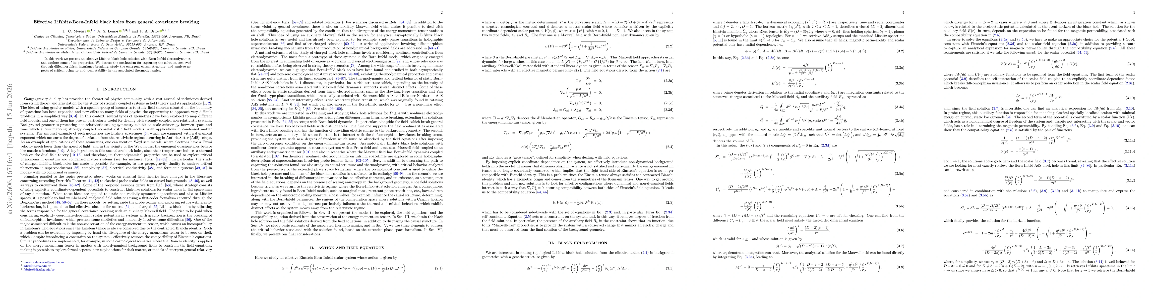 Thumbnail for Effective Lifshitz-Born-Infeld black holes from general covariance breaking