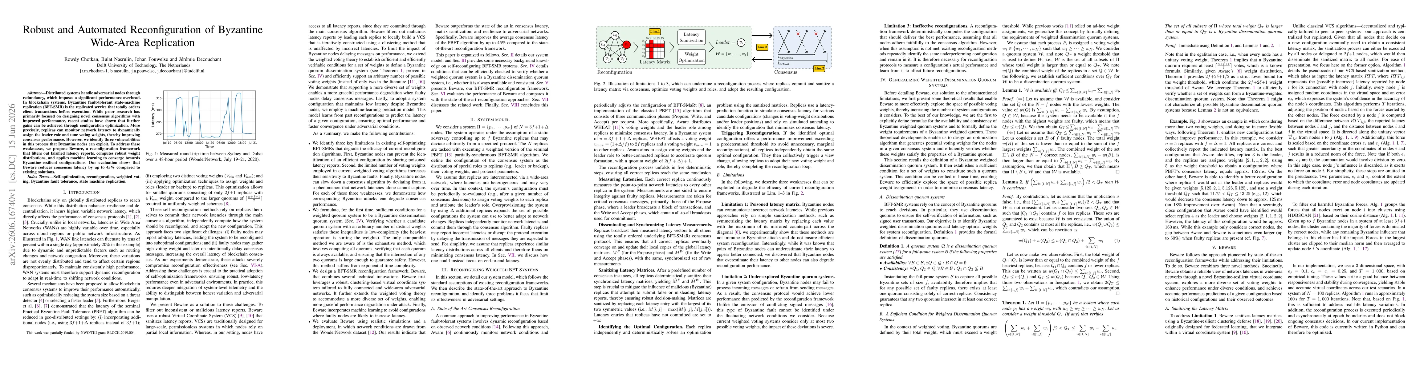 Thumbnail for Robust and Automated Reconfiguration of Byzantine Wide-Area Replication
