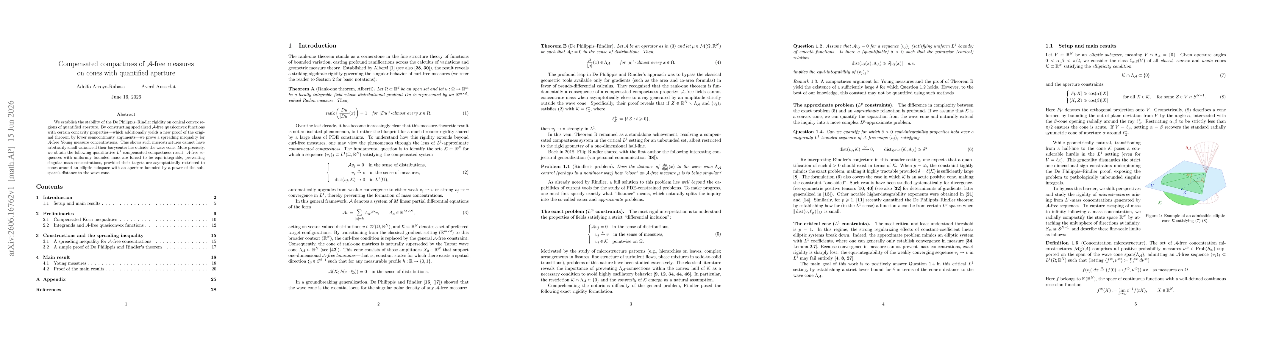 Thumbnail for Compensated compactness of $\mathcal A$-free measures on cones with quantified aperture