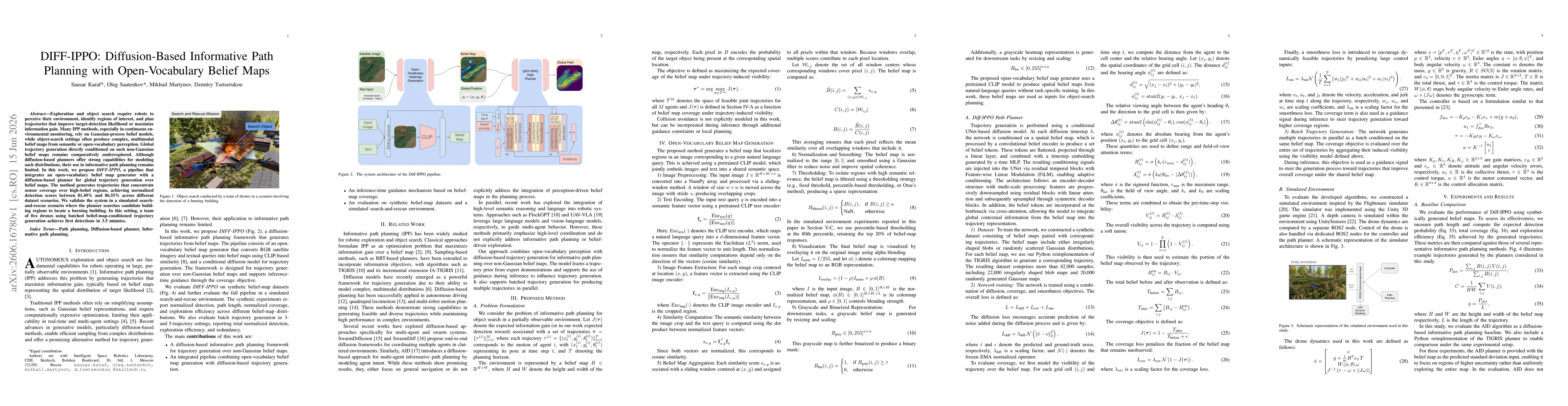 Thumbnail for DIFF-IPPO: Diffusion-Based Informative Path Planning with Open-Vocabulary Belief Maps