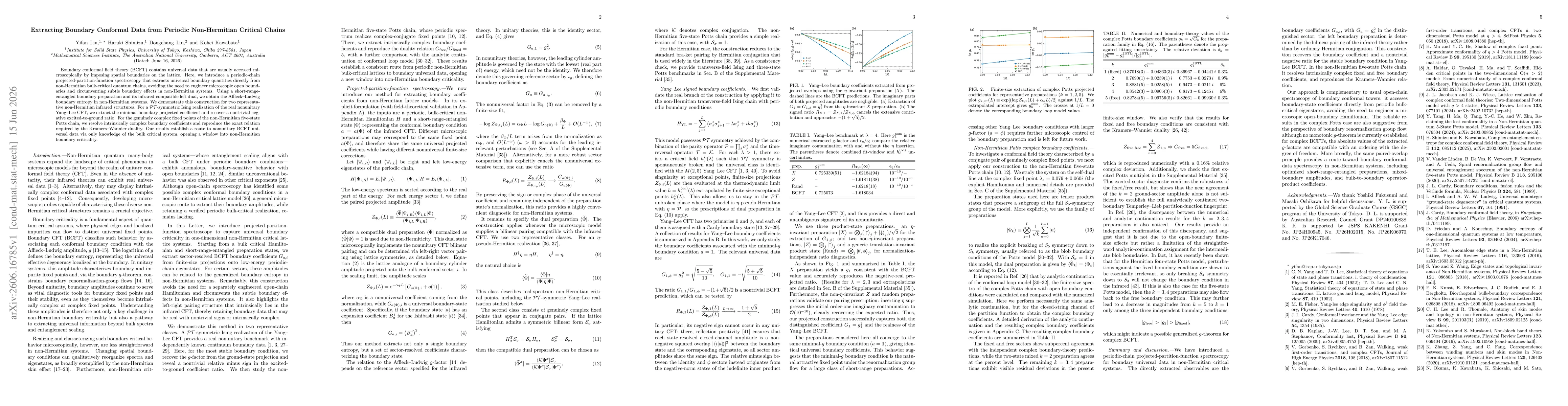 Thumbnail for Extracting Boundary Conformal Data from Periodic Non-Hermitian Critical Chains