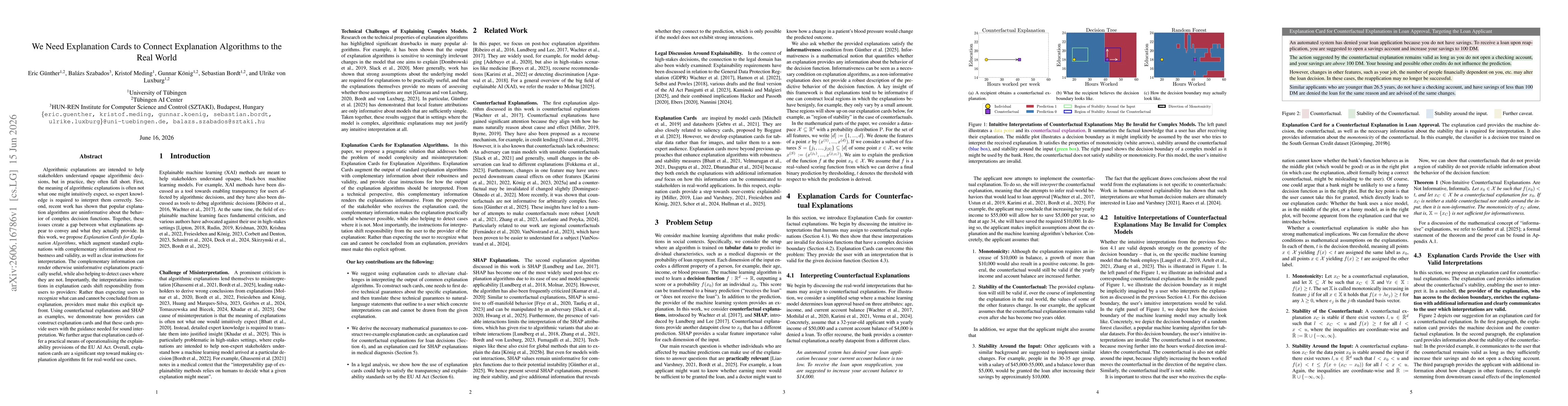 Thumbnail for We Need Explanation Cards to Connect Explanation Algorithms to the Real World