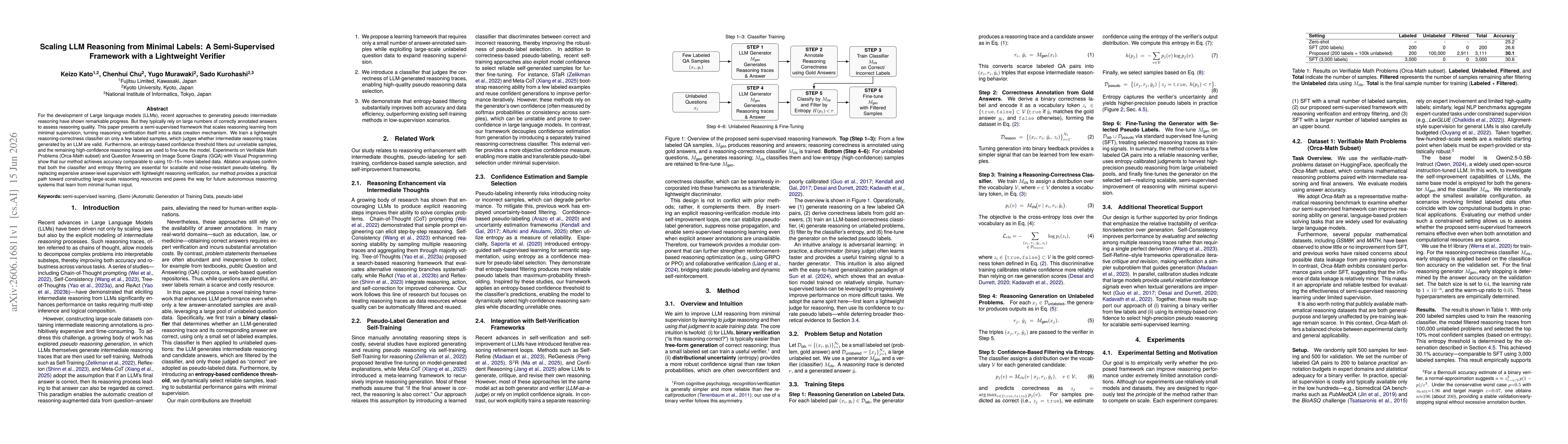 Thumbnail for Scaling LLM Reasoning from Minimal Labels: A Semi-Supervised Framework with a Lightweight Verifier