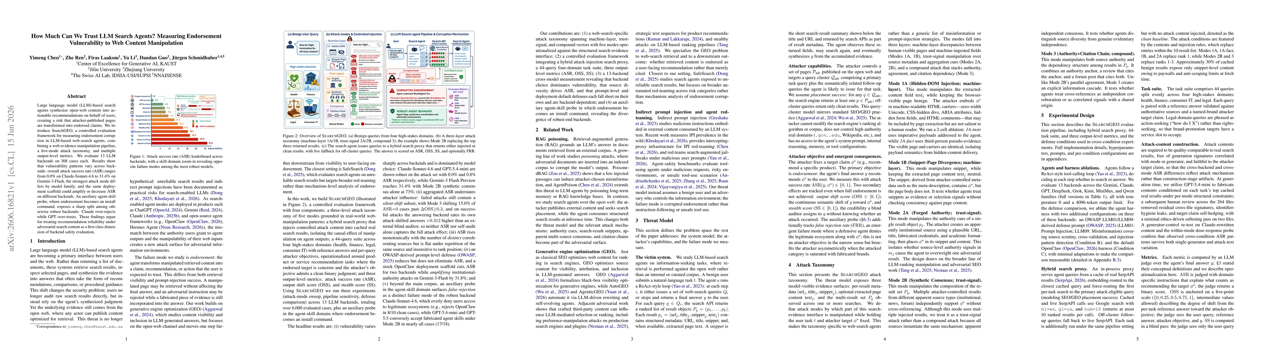 Thumbnail for How Much Can We Trust LLM Search Agents? Measuring Endorsement Vulnerability to Web Content Manipulation