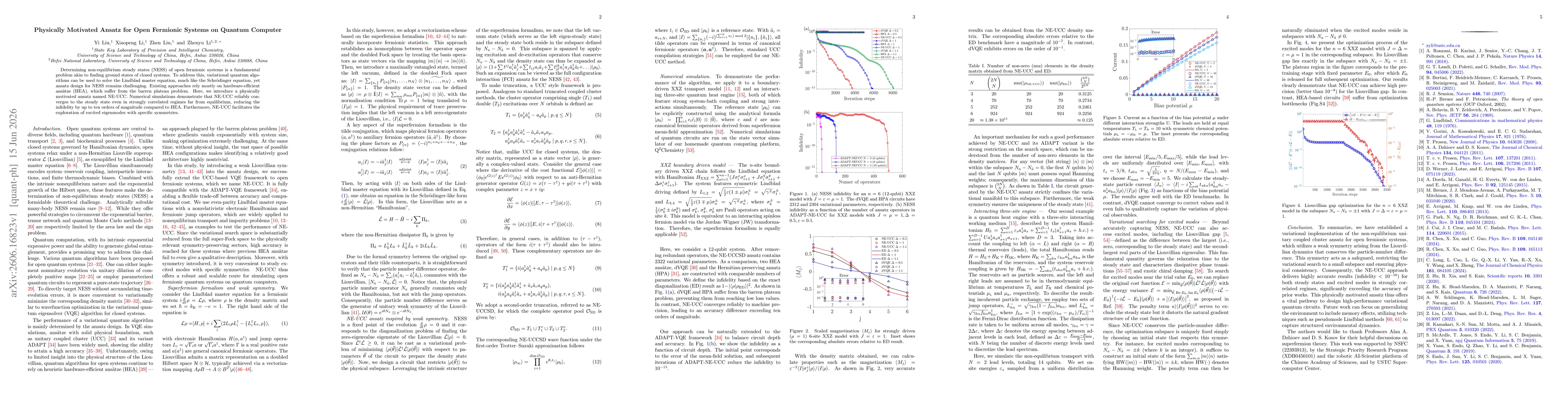 Thumbnail for Physically Motivated Ansatz for Open Fermionic Systems on Quantum Computer