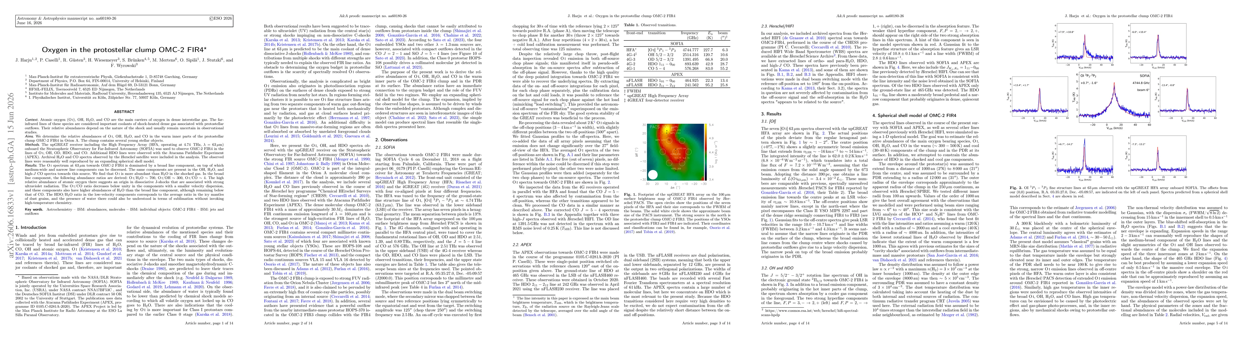 Thumbnail for Oxygen in the protostellar clump OMC-2 FIR4