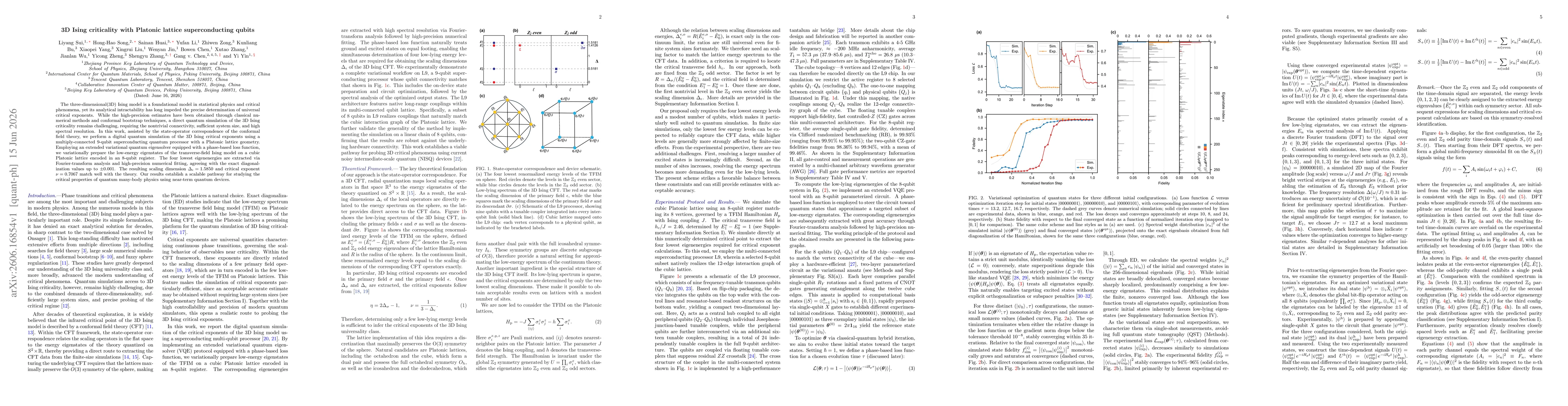 Thumbnail for 3D Ising criticality with Platonic lattice superconducting qubits