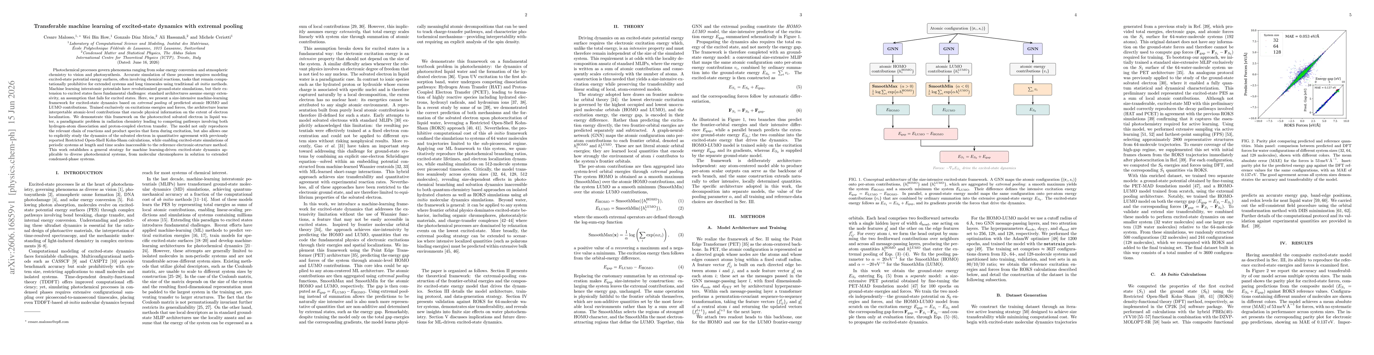 Thumbnail for Transferable machine learning of excited-state dynamics with extremal pooling