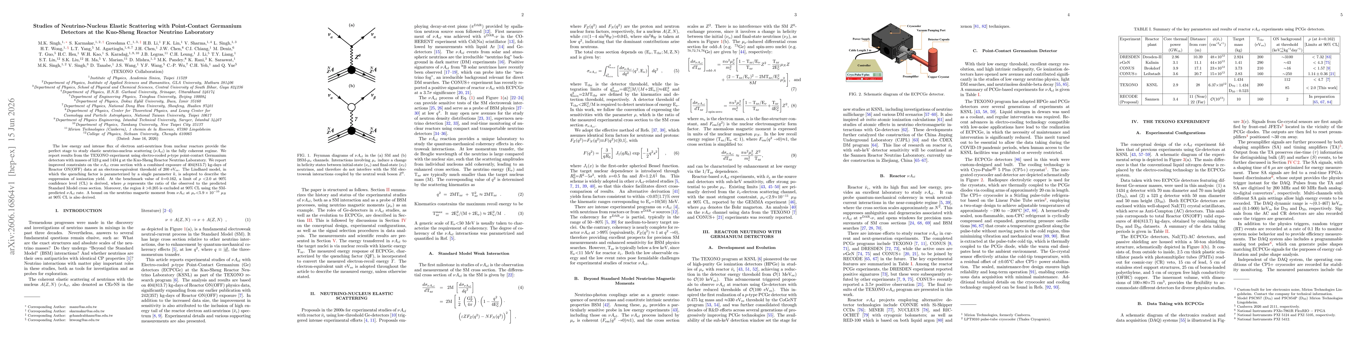 Thumbnail for Studies of Neutrino-Nucleus Elastic Scattering with Point-Contact Germanium Detectors at the Kuo-Sheng Reactor Neutrino Laboratory