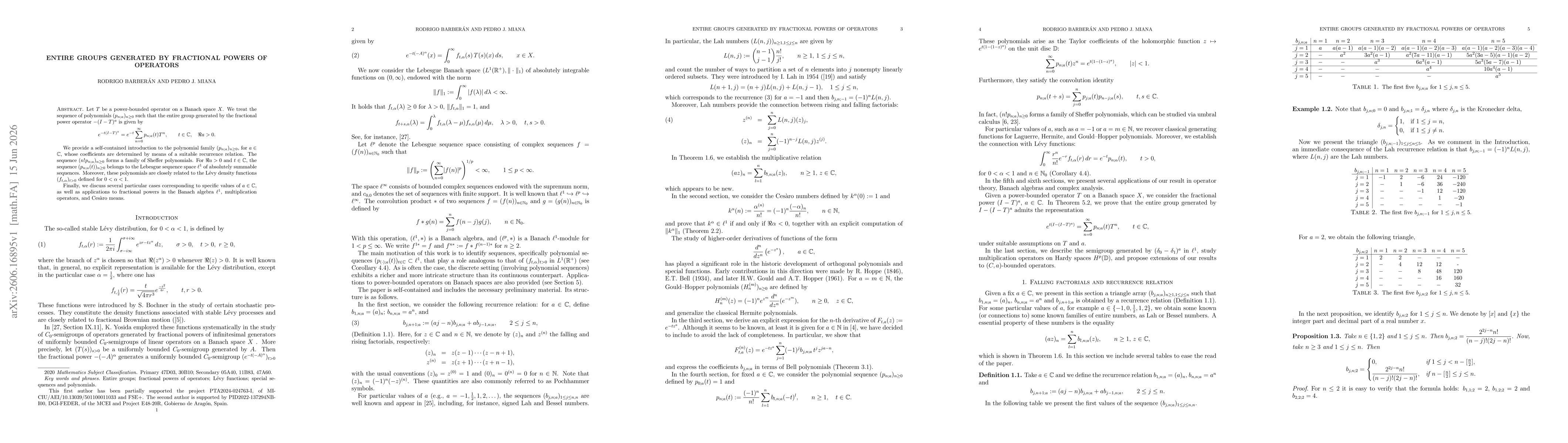 Thumbnail for Entire groups generated by fractional powers of operators