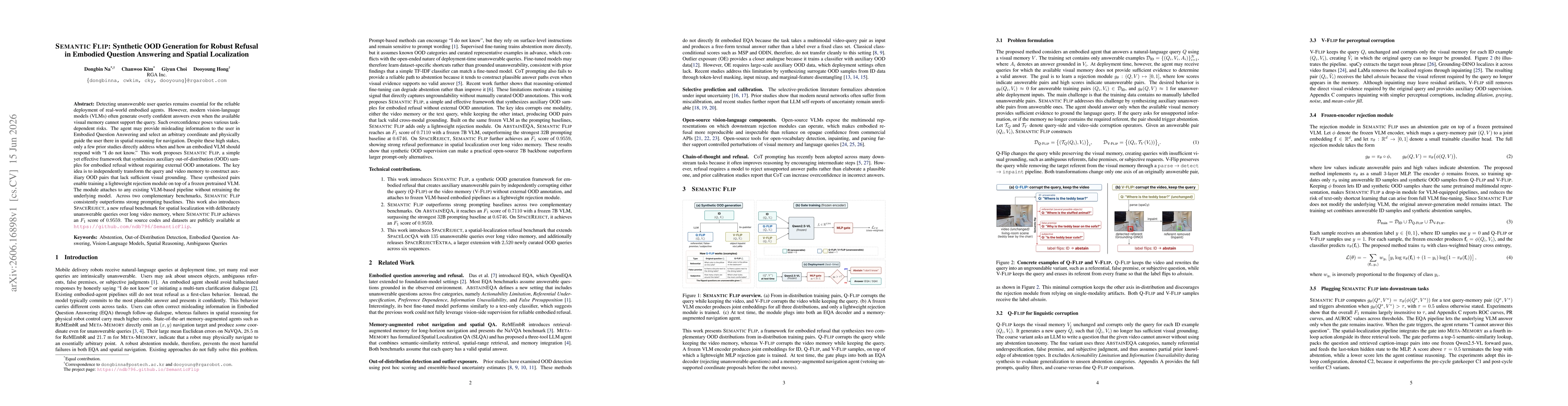 Thumbnail for Semantic Flip: Synthetic OOD Generation for Robust Refusal in Embodied Question Answering and Spatial Localization