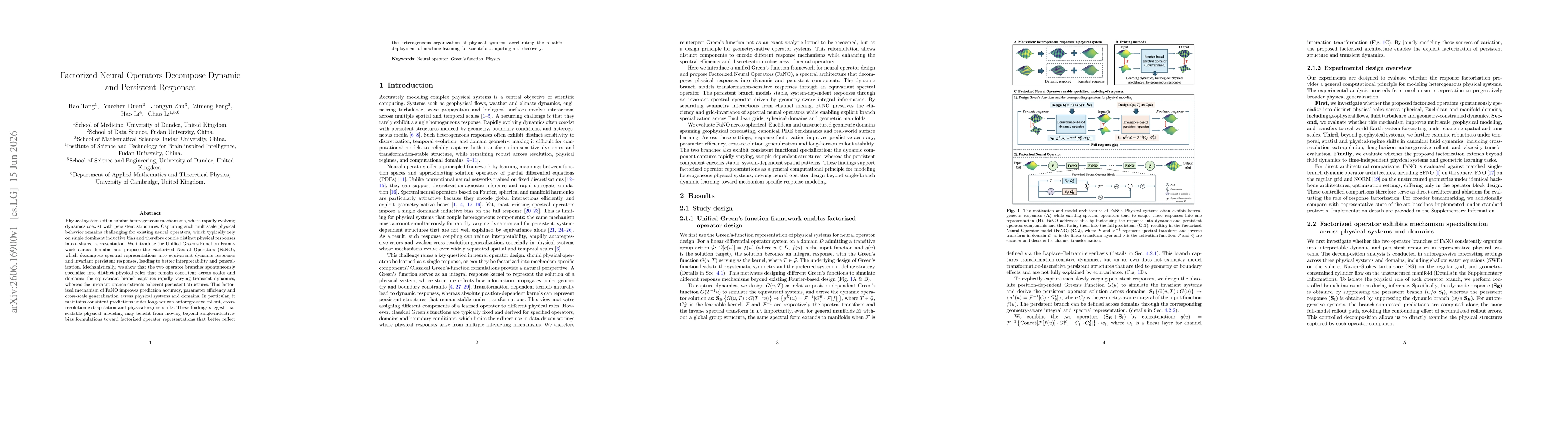 Thumbnail for Factorized Neural Operators Decompose Dynamic and Persistent Responses