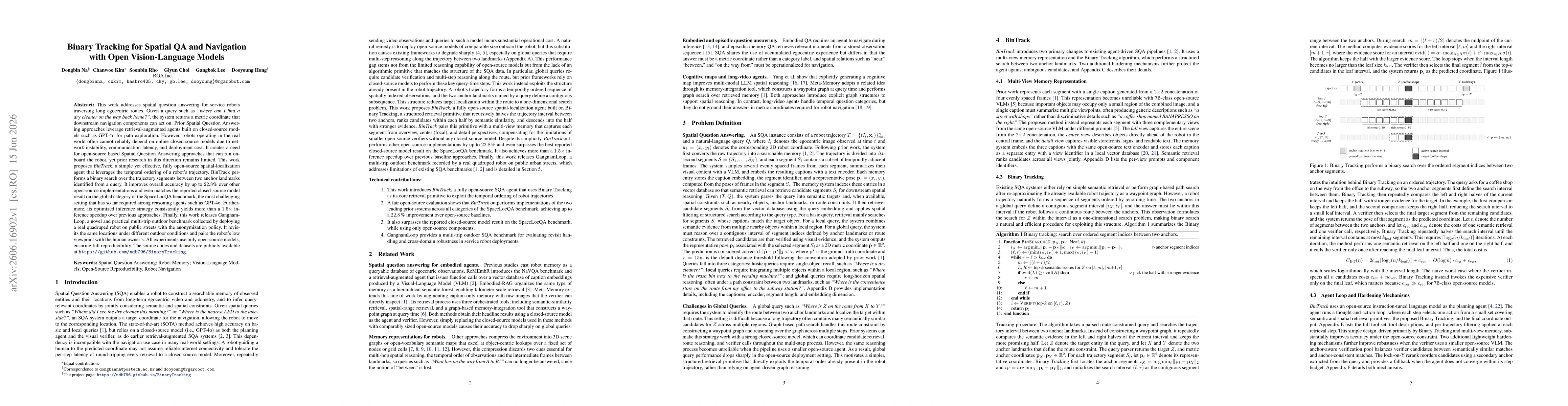 Thumbnail for Binary Tracking for Spatial QA and Navigation with Open Vision-Language Models