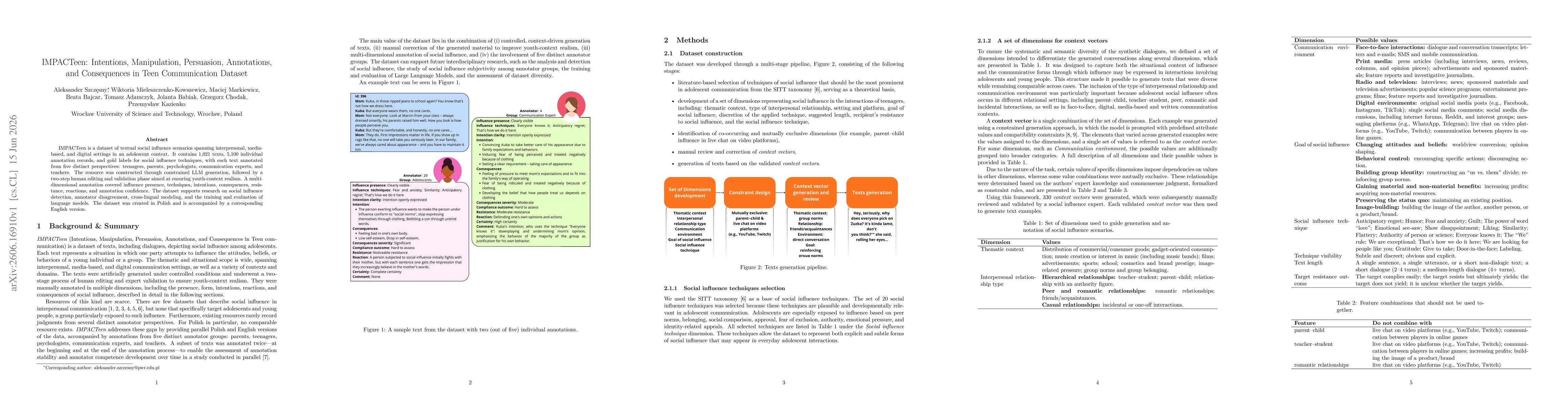 Thumbnail for IMPACTeen: Intentions, Manipulation, Persuasion, Annotations, and Consequences in Teen Communication Dataset